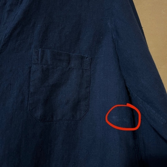 Grayson by Frank & Eileen Linen The Hero Button Down Shirt Top Navy Blue Size XS - Picture 4 of 12